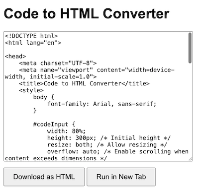 HTML File Generator